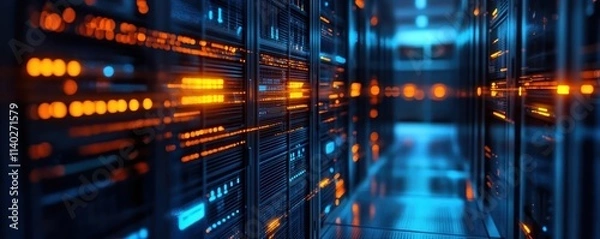 Fototapeta Futuristic Datacenter Architecture for Renewable Energy Grid Balancing
