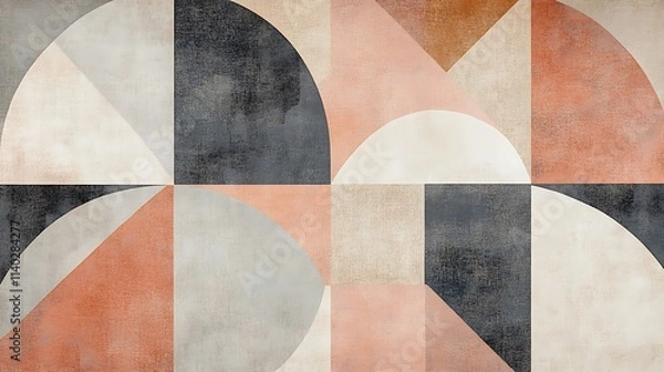 Obraz Calming Rhythms Illustration Featuring Soft Waves and Harmonious Abstract Patterns