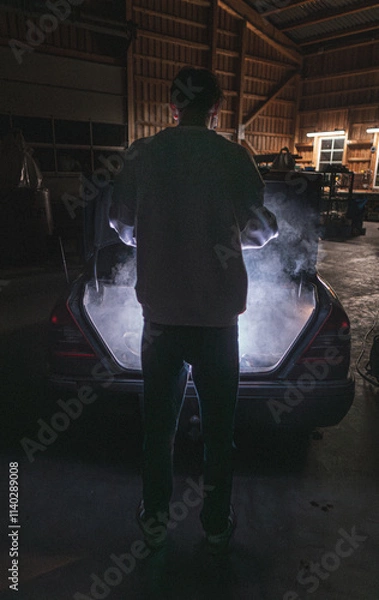 Obraz man opening car