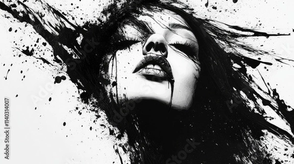 Obraz Abstract Portrait of a Woman in Black and White