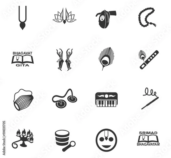 Obraz hare krishna icon set