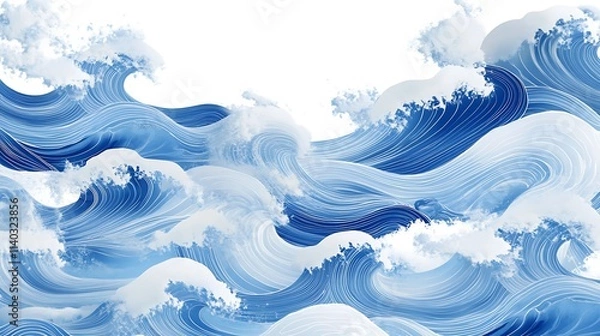 Fototapeta Calming Rhythms Illustration Featuring Soft Waves and Harmonious Abstract Patterns