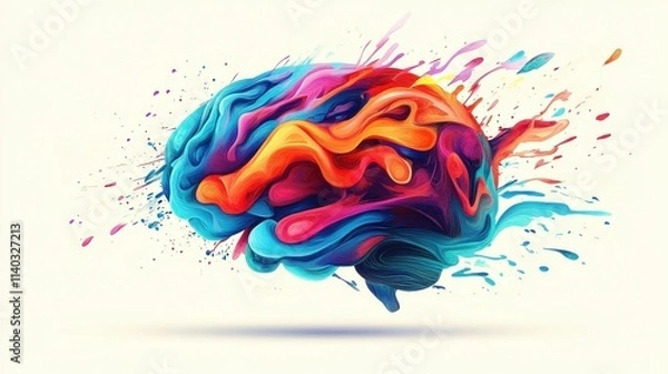 Fototapeta Vibrant and Fluid Representation of the Human Brain