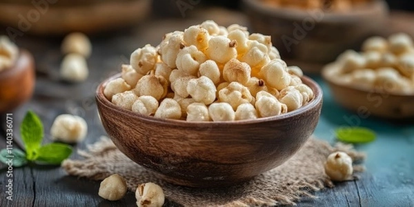 Obraz Makhana, also known as fox nut, is a nutritious superfood recognized for its high protein content. This healthy snack is increasingly being enjoyed globally for its numerous benefits.