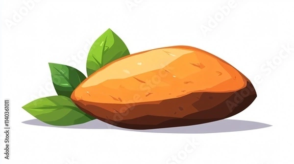 Fototapeta Sweet Potato Isolated 2D Flat Vector for Graphic Design Projects