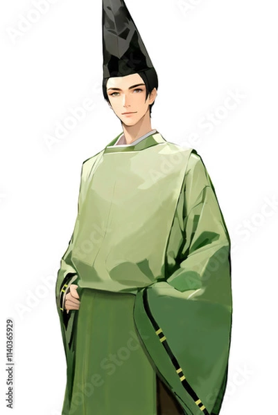 Fototapeta 狩衣を着た男性（緑）