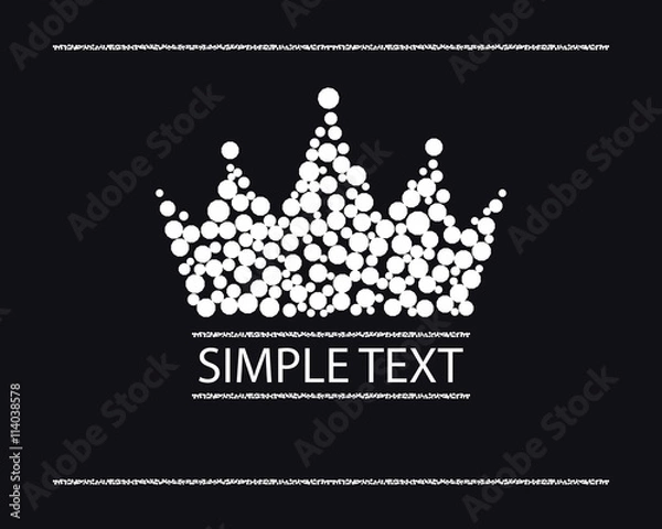 Obraz silhouette of a crown of white diamonds