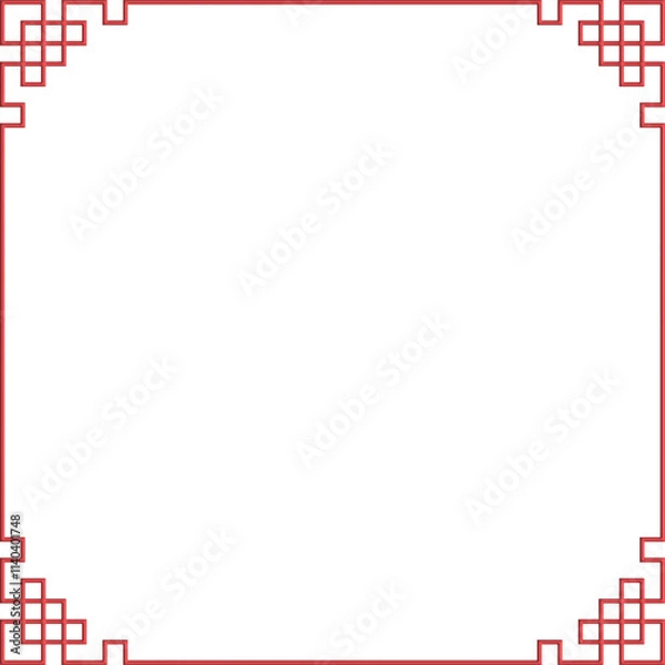 Fototapeta 3D Chinese geometric square frame and border illustration