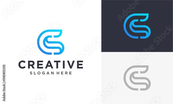 Fototapeta initials cs vector logo