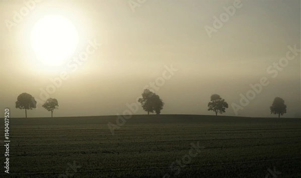 Obraz fog in the field