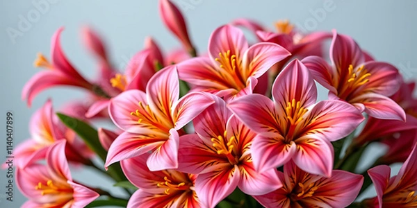 Obraz Alstroemeria Dream - A bouquet of alstroemeria flowers with their vibrant colors and delicate petals. backdrop background digital art crisp oilpinting minimalist sharp details funny background copys