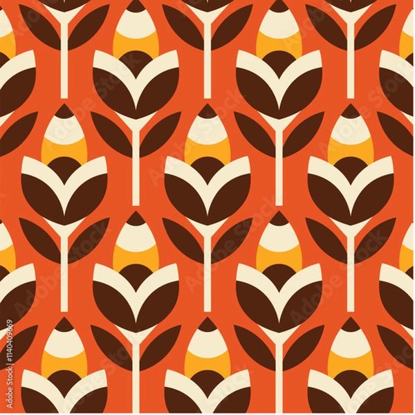 Obraz Retro Seamless Damask Surface Scandinavian Pattern Wallpaper Background