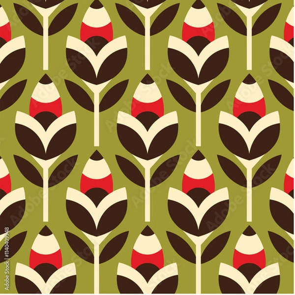 Obraz Retro Seamless Damask Surface Scandinavian Pattern Wallpaper Background