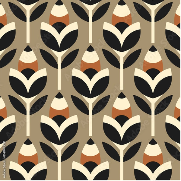 Obraz Retro Seamless Damask Surface Scandinavian Pattern Wallpaper Background