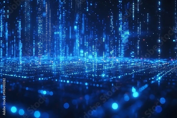 Fototapeta Blue Energy Flow Complex Light Pattern