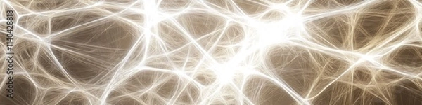 Fototapeta Abstract glowing network lines on dark backdrop