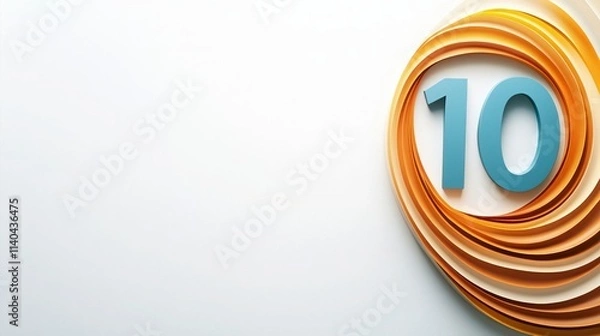 Fototapeta Number Ten in Abstract Paper Swirl Design