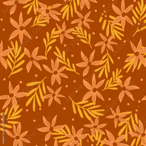Obraz Seamless Pattern Floral Fabric Textile