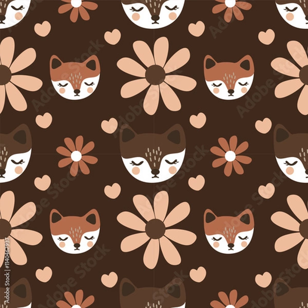 Fototapeta Autumn vector ilustration seamless patern.Great for textile,fabric,wrapping paper,and any print.