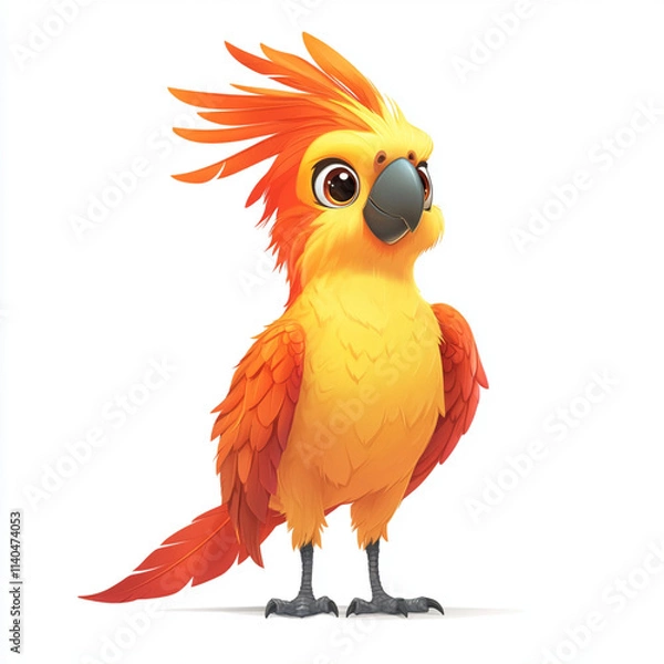 Fototapeta Illustration of a parrot in cartoon style isolated on white background