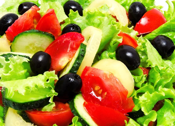 Obraz Background of fresh vegetable salad