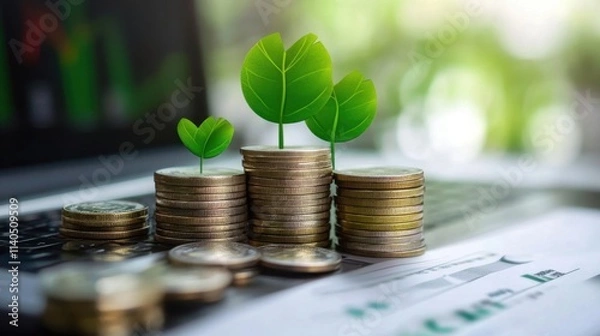 Obraz Visual representation of various income sources, including interest and mutual funds.