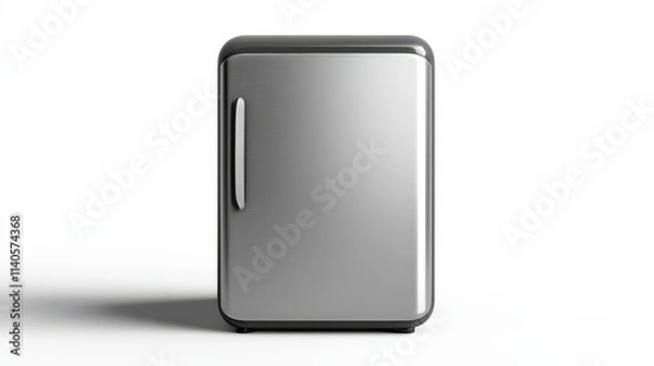 Obraz Sleek modern refrigerator with minimalist design on white background