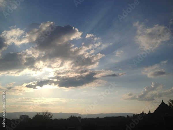 Obraz sunset over the clouds