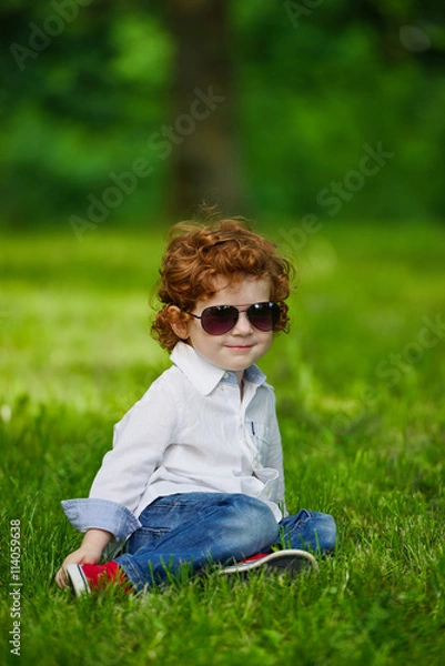 Obraz modern boy on the grass