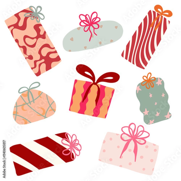 Fototapeta set of gifts on transparent background