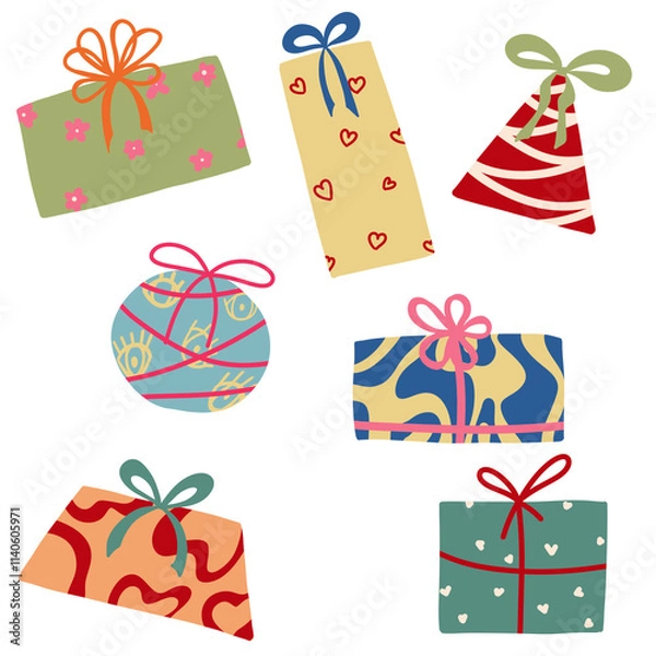 Fototapeta set of gifts on transparent background