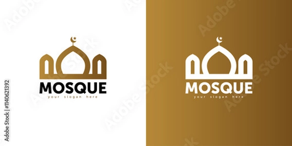 Fototapeta Mosque Logo Template Design Vector, Emblem, Design Concept, Creative Symbol, Icon