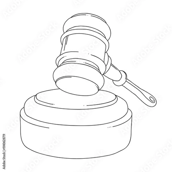 Obraz auction hammer outline