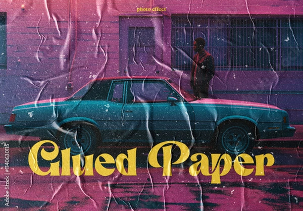 Obraz Glued Crumpled Paper Photo Effect