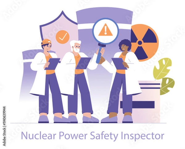 Fototapeta Nuclear Power. Flat Vector Illustration