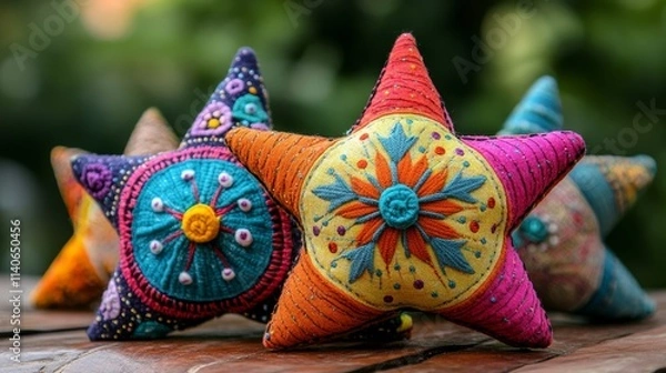 Obraz stars with whimsical designs, Generative AI