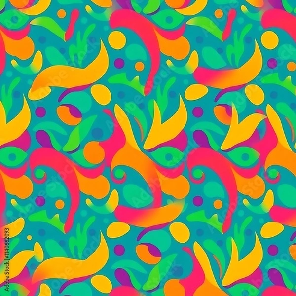 Fototapeta Vibrant Tropical Seamless Pattern 
