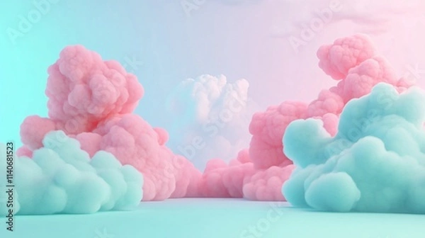 Obraz Soft Pastel Clouds with Smooth Gradient Background