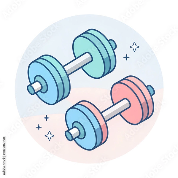 Obraz dumbbell isolated on white background