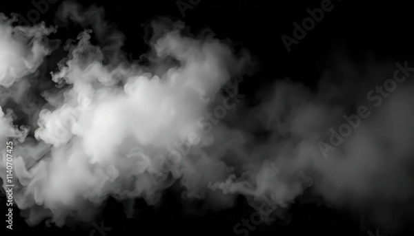 Fototapeta Abstract Smoke fog on black Background white cloudiness, mist or smog moves on black background withb beautiful swirling gray smoke (1)