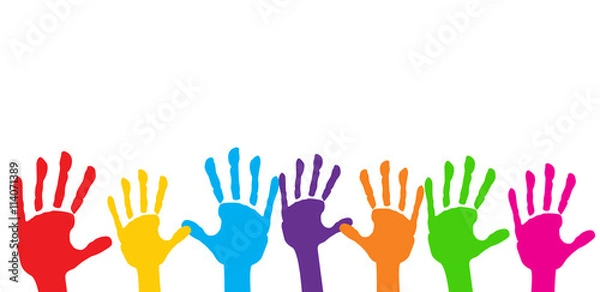 Fototapeta Bunte Hände Banner