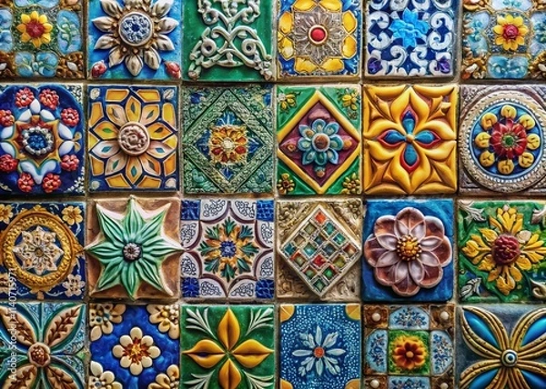 Fototapeta Stunning Tile Texture Portrait Photography: High-Resolution Images of Ceramic, Mosaic & Stone Tile Surfaces