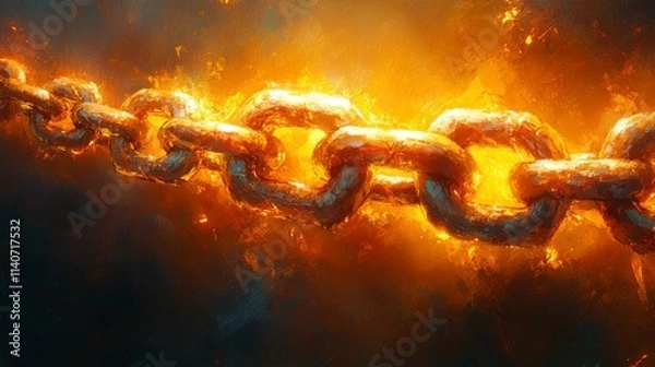 Fototapeta Burning Metal Chain: A Powerful Visual of Liberation and Destiny