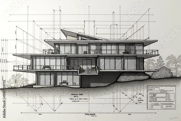 Fototapeta Blueprint Details