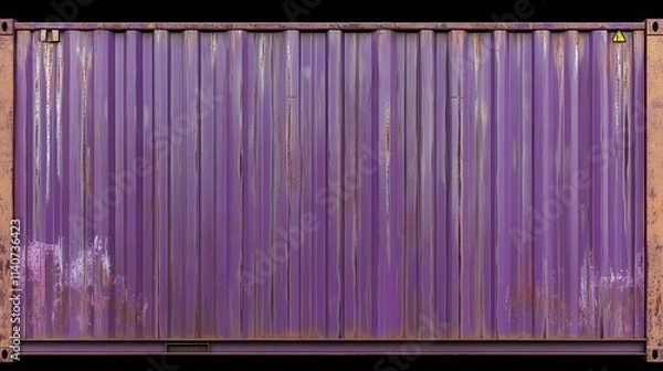 Fototapeta Rustic Purple Shipping Container Exterior - Detailed Architectural View