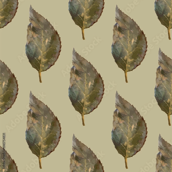 Obraz Seamless vector pattern of realistic leaves