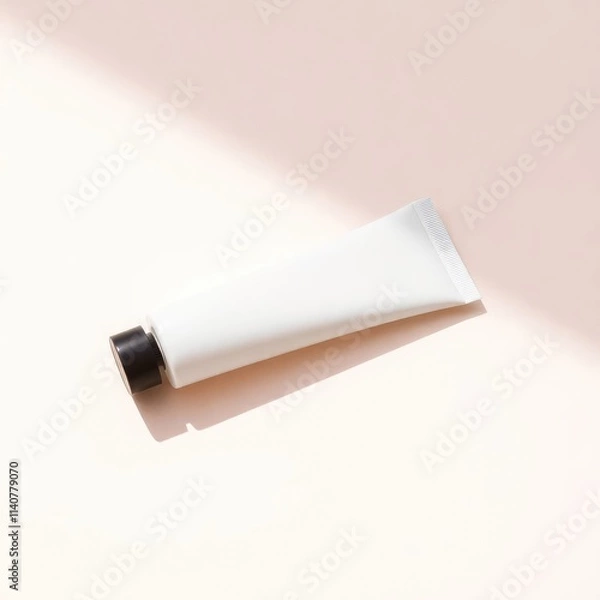 Obraz Minimalist White Cosmetic Tube with Soft Shadows