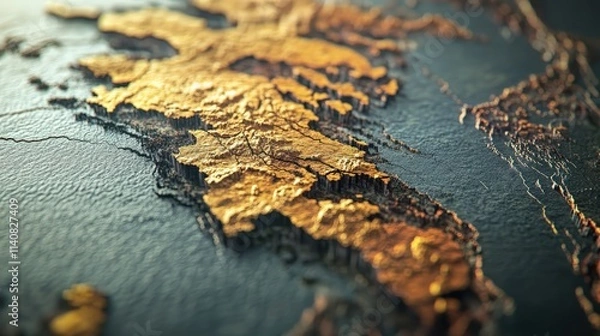Fototapeta map showing the global impact of crustal imbalance, highlighting areas where tectonic activity has shifted landmasses and created new fault lines.