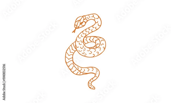 Obraz snake on white background