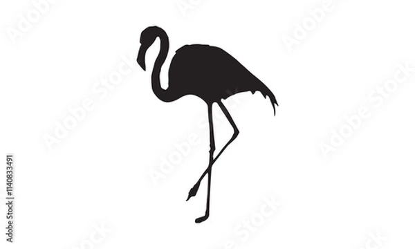 Obraz silhouette of a flamingo